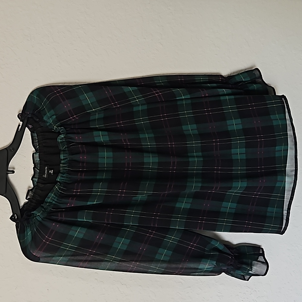 Chiffon Plaid blouse